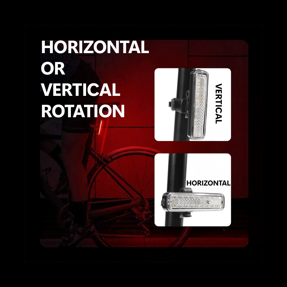 Cyclight mounted vertically and horizontally on a bike seat post